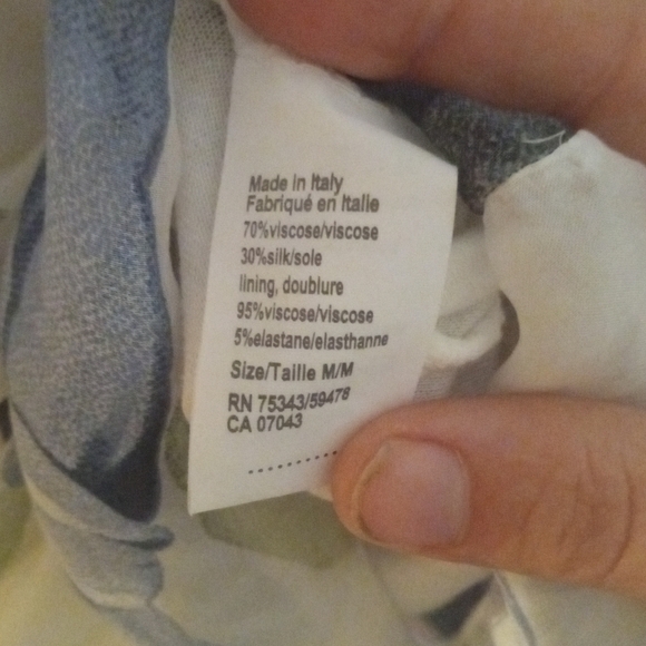 Rosemarie Watercolor Floral Flowy Ruffle Hem Dress Made In Italy Size Medium - Picture 10 of 10